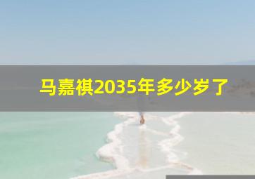 马嘉祺2035年多少岁了