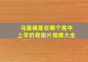 马嘉祺是在哪个高中上学的呢图片视频大全