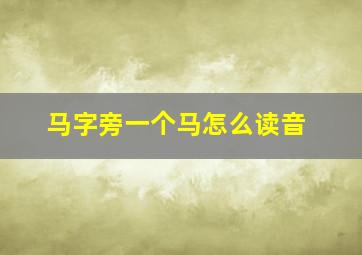 马字旁一个马怎么读音