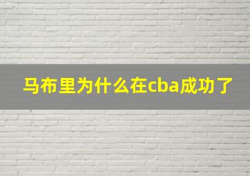 马布里为什么在cba成功了