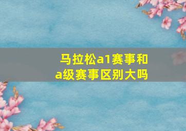 马拉松a1赛事和a级赛事区别大吗