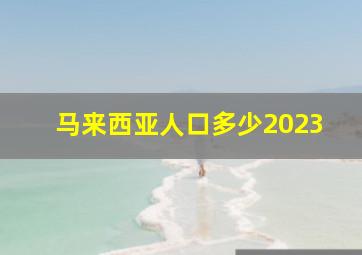 马来西亚人口多少2023