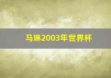 马琳2003年世界杯