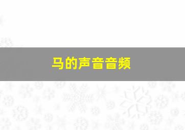 马的声音音频