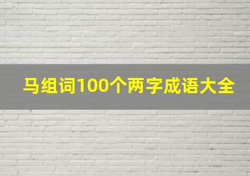 马组词100个两字成语大全