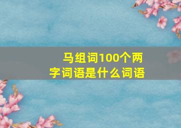 马组词100个两字词语是什么词语