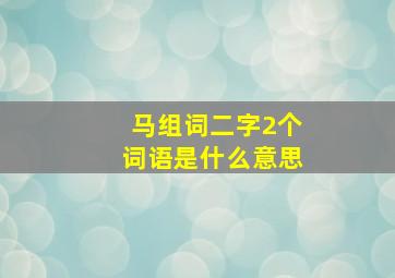 马组词二字2个词语是什么意思