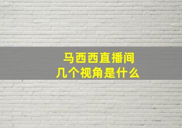 马西西直播间几个视角是什么