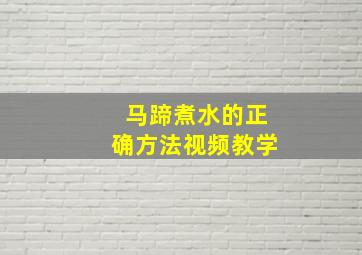 马蹄煮水的正确方法视频教学