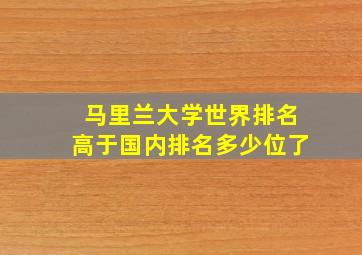 马里兰大学世界排名高于国内排名多少位了