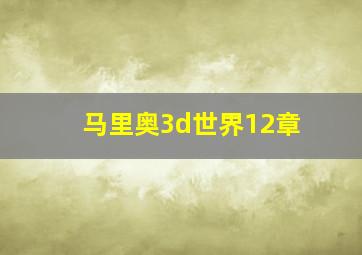 马里奥3d世界12章