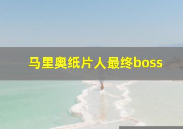 马里奥纸片人最终boss