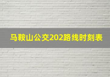 马鞍山公交202路线时刻表