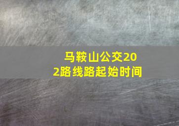 马鞍山公交202路线路起始时间