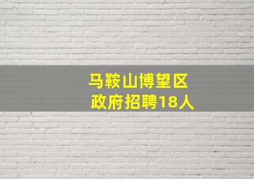 马鞍山博望区政府招聘18人