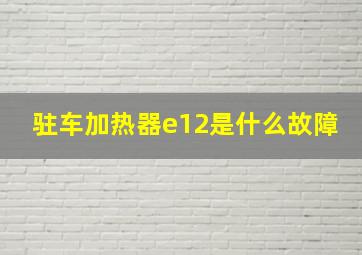 驻车加热器e12是什么故障