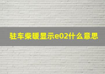 驻车柴暖显示e02什么意思