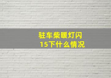 驻车柴暖灯闪15下什么情况