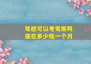 驾校可以考驾照吗现在多少钱一个月