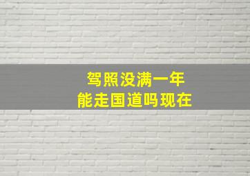 驾照没满一年能走国道吗现在