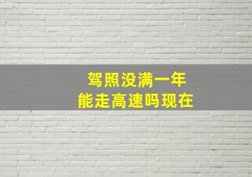 驾照没满一年能走高速吗现在