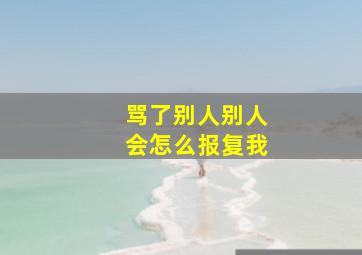 骂了别人别人会怎么报复我