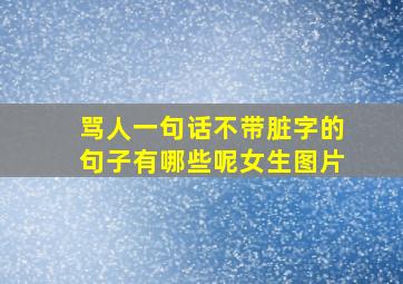 骂人一句话不带脏字的句子有哪些呢女生图片