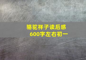 骆驼祥子读后感600字左右初一