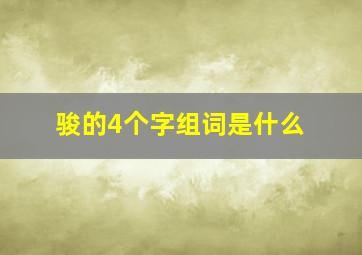 骏的4个字组词是什么