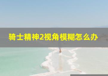 骑士精神2视角模糊怎么办