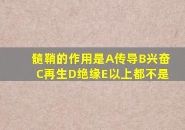 髓鞘的作用是A传导B兴奋C再生D绝缘E以上都不是