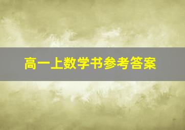 高一上数学书参考答案