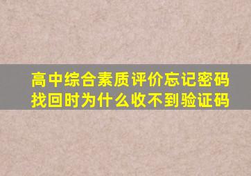 高中综合素质评价忘记密码找回时为什么收不到验证码