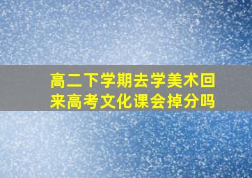 高二下学期去学美术回来高考文化课会掉分吗