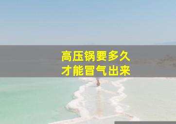 高压锅要多久才能冒气出来