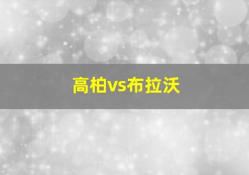 高柏vs布拉沃