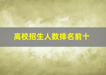 高校招生人数排名前十