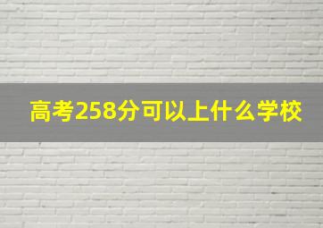 高考258分可以上什么学校