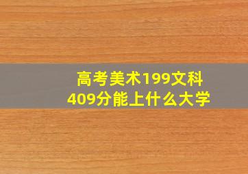 高考美术199文科409分能上什么大学