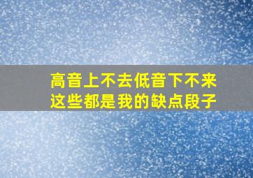 高音上不去低音下不来这些都是我的缺点段子