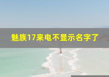 魅族17来电不显示名字了