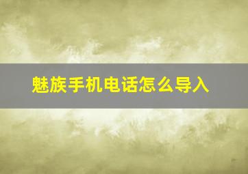 魅族手机电话怎么导入