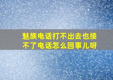 魅族电话打不出去也接不了电话怎么回事儿呀