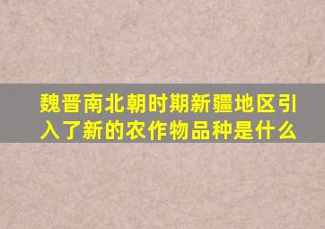 魏晋南北朝时期新疆地区引入了新的农作物品种是什么