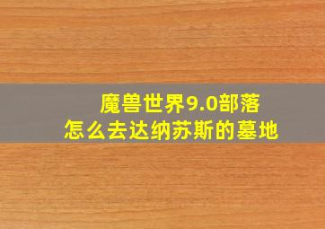 魔兽世界9.0部落怎么去达纳苏斯的墓地