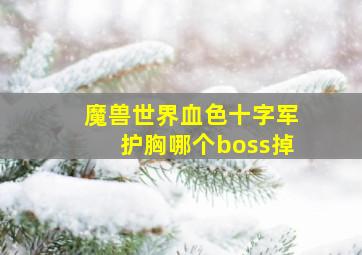 魔兽世界血色十字军护胸哪个boss掉