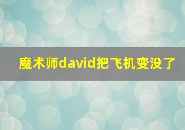 魔术师david把飞机变没了