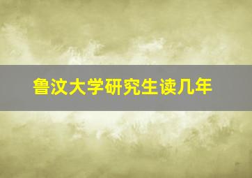 鲁汶大学研究生读几年