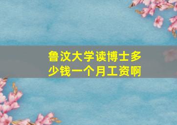 鲁汶大学读博士多少钱一个月工资啊