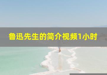 鲁迅先生的简介视频1小时